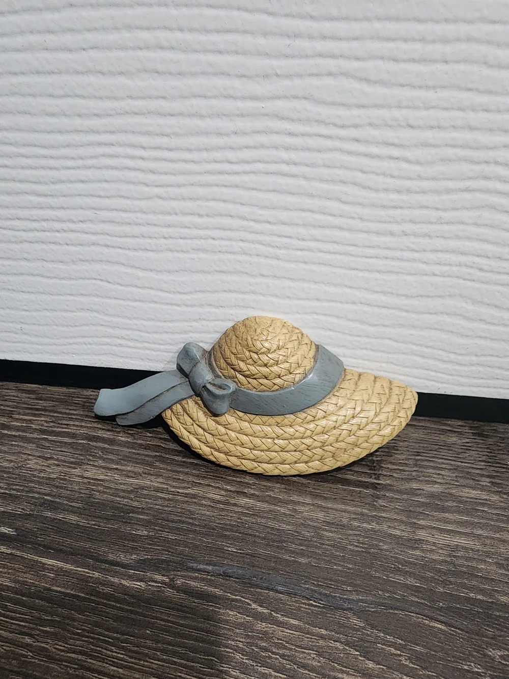Vintage 1987 Burwood Faux Straw Hat Wall Decor, Set Of 3 Blue Ribbon Sun Bonnet